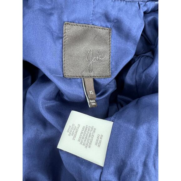 Joie Ailey Leather Moto Jacket in Sergeant Blue - Picture 13 of 16